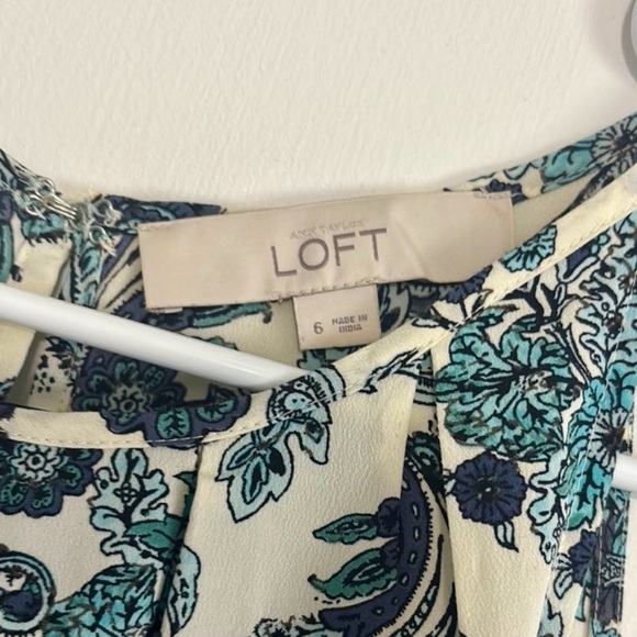 LOFT Teal and Cream Paisley Maxi Dress - Picture 2 of 8